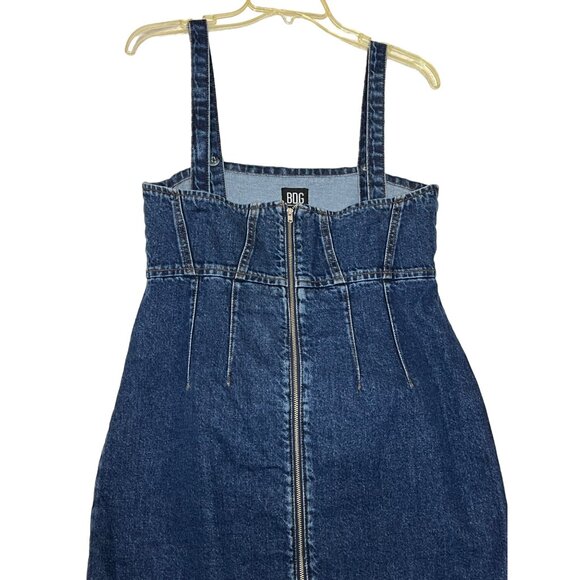 BDG Urban Outfitters Denim Mini Dress With Front Zip Closure Adj Straps Mini - Picture 4 of 14